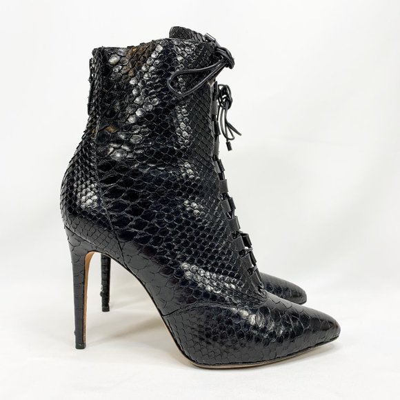 Alexandre Birman Shoes - ALEXANDRE BIRMAN Black Python Pointed Heeled Boots